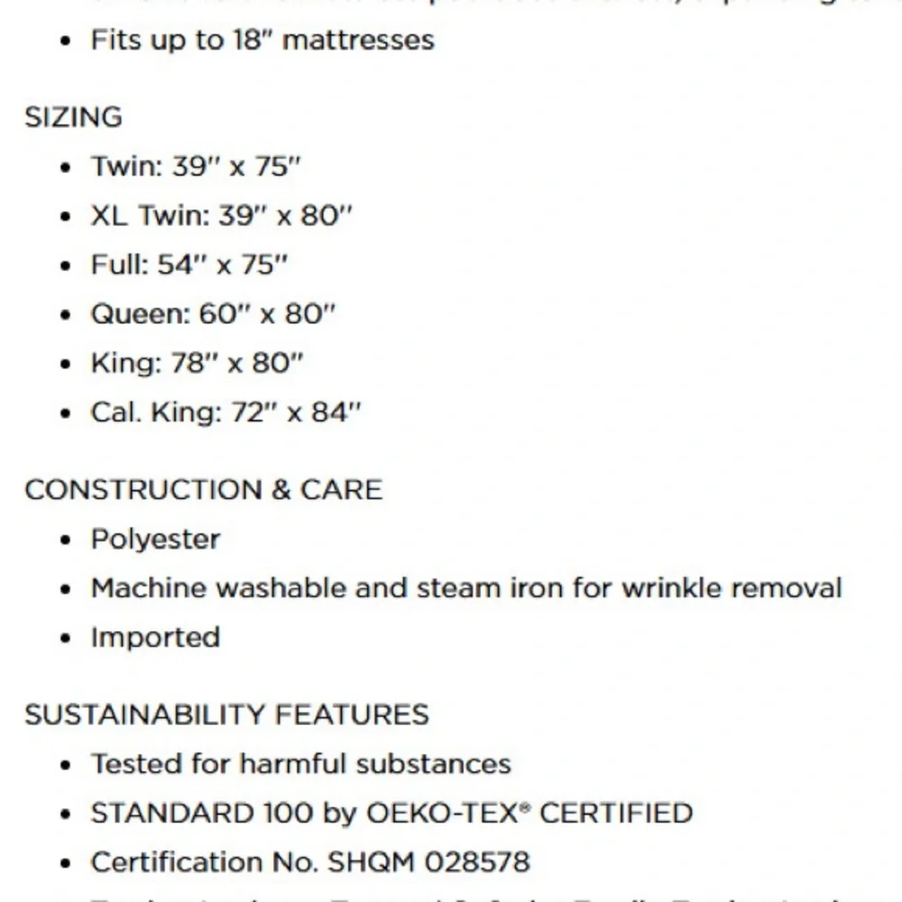 Sleep Philosophy Stain-Resistant Antimicrobial Microfiber Mattress Pad, Twin XL